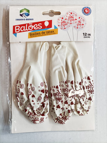 Kit de Balão Escrito I Love You - 5 pcs